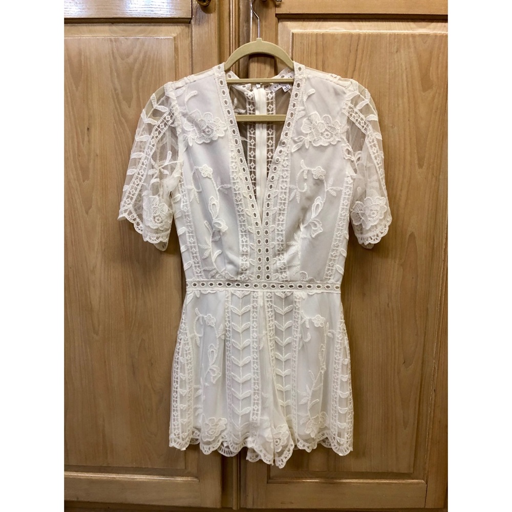 Socialite Lace Romper w/ See-Thru Back & Sleeves